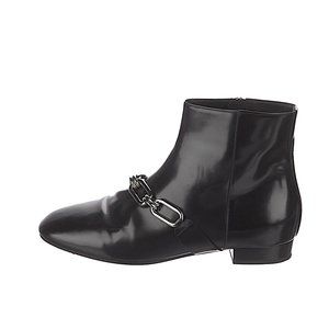 Michael Kors Lennox Patent Leather Ankle Boots With Chain Detail